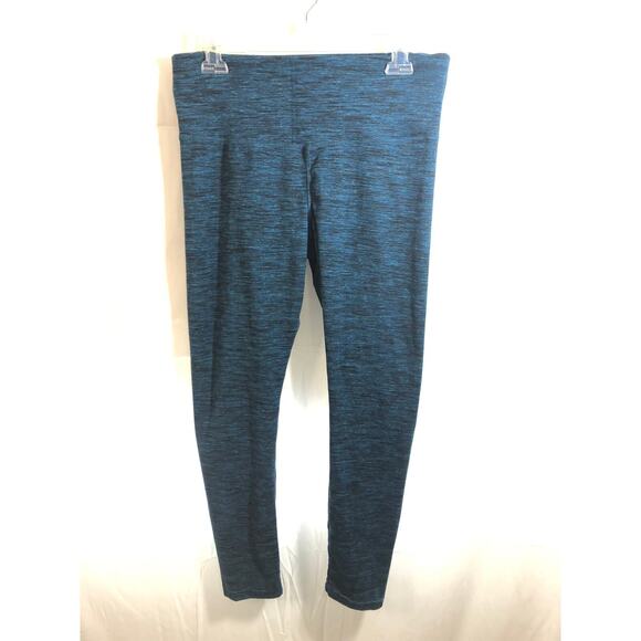 Athletic Works Women's Sz Lg (12-14) Blue & Black Leggings Waistband Key Pocket - Picture 1 of 4